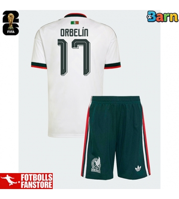 Mexiko Orbelin Pineda #17 Bortatröja Barn VM 2026 Kortärmad (+ Korta byxor)